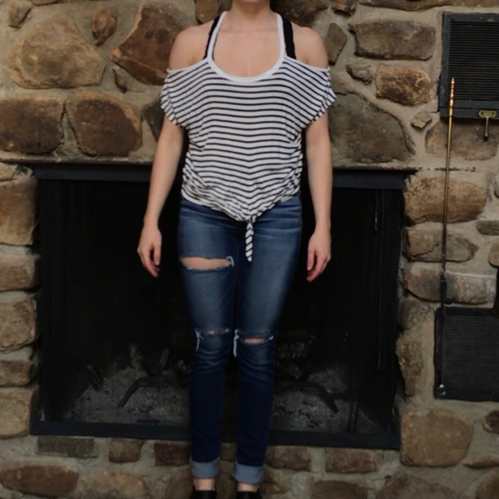 Caution to the Wind open shoulder top